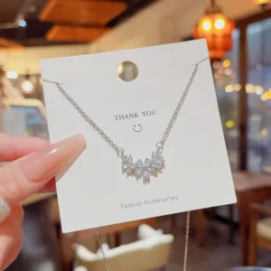 Sparkling Floral Cluster Necklace