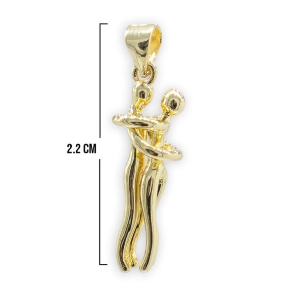 Golden Embrace Pendant – Minimal Art Love - Image 4