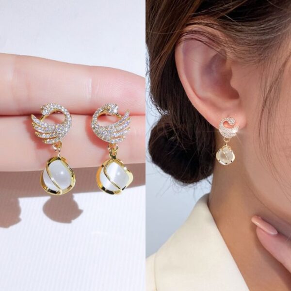 Crystal Cat-Eye Drop Earrings - Image 5