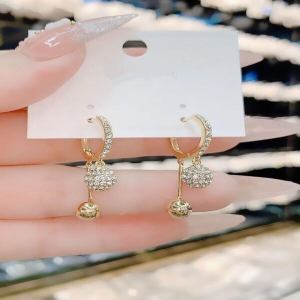 Dainty Diamond Dangle Earrings - Image 2