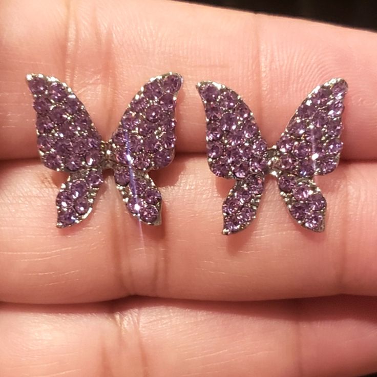 Sparkle Butterfly Studs - Image 3