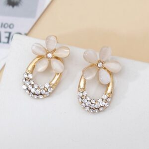 Flower Stone Stud Earrings
