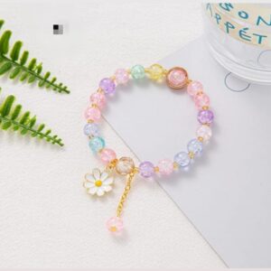 Colorful Beaded Daisy Bracelet