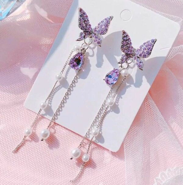 Purple Fairy Drop Earrings - Image 4