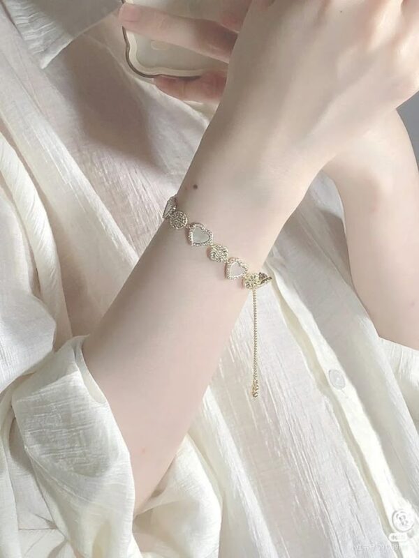 Heart & Crystal Adjustable Bracelet