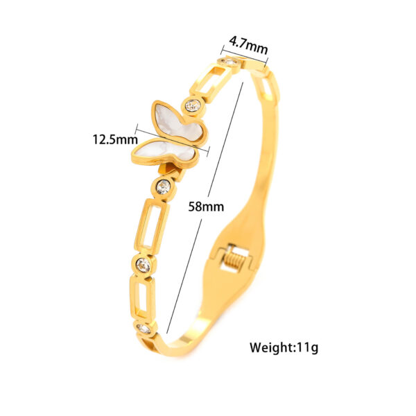 Golden Butterfly Inlay Bangle - Image 4